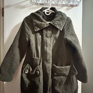 Olive Green Quilted Women's Coat